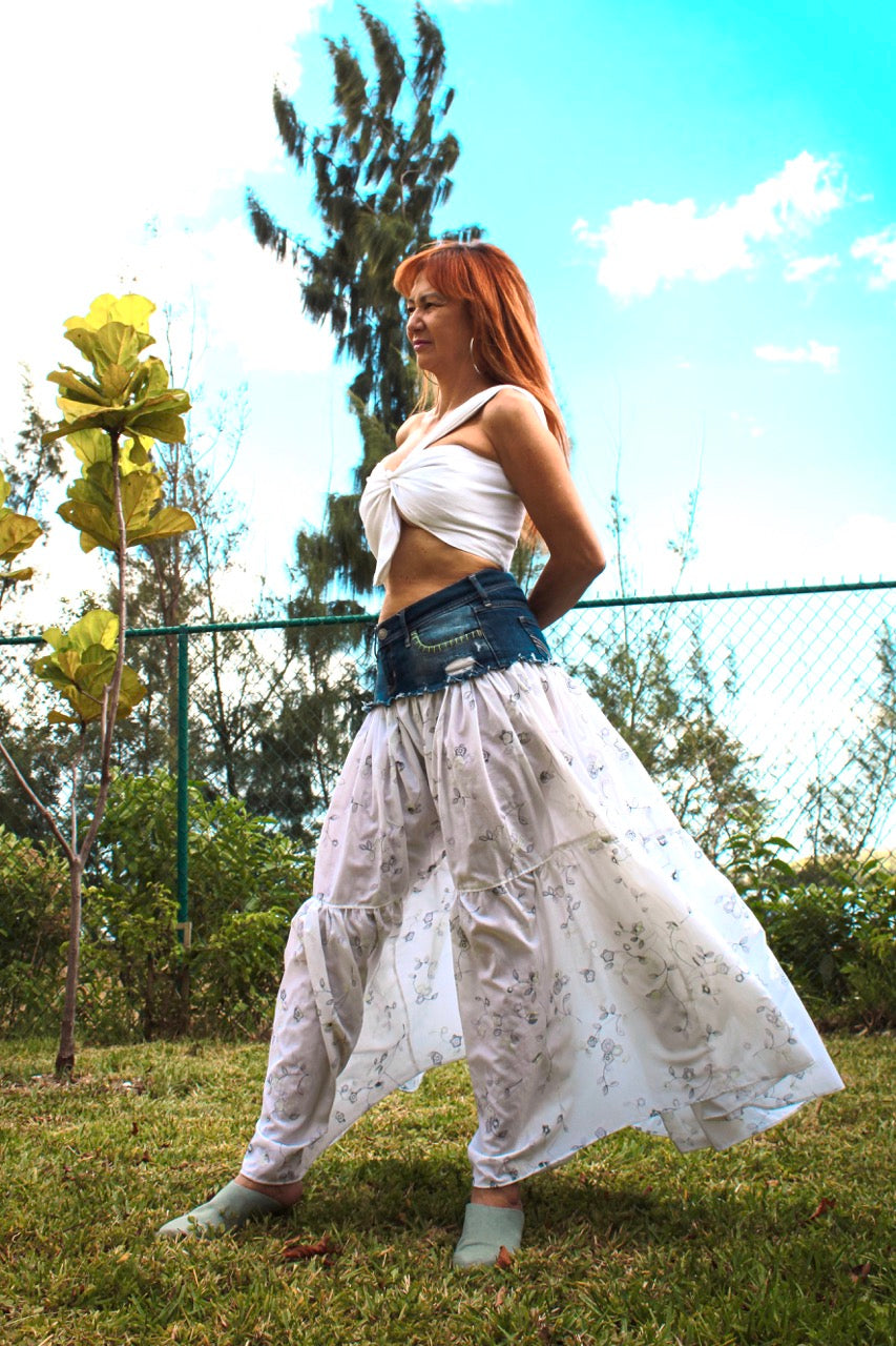 Linen White Crop Top